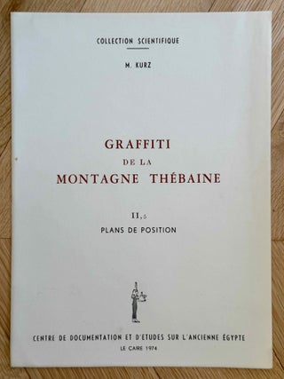 Graffiti de la montagne th&eacute;baine. Complete run of I-III (except II,4), as follows: Vol. I: Cartographie, topographie, g&eacute;omorphologie, pr&eacute;histoire. I,1: Cartographie et &eacute;tude topographique illustr&eacute;e. I,2: La vall&eacute;e de l'ouest. I,3: Compl&eacute;ments aux secteurs A et C. Franges du Sahara th&eacute;bain. I,4: Vall&eacute;e des p&eacute;lerins d'Espagne (E.1) et compl&eacute;ments aux secteurs A, B et C. Nouvelles observations &agrave; la frange du Sahara th&eacute;bain (vol. I is complete). Vol. II: Plans de position. Issues II,1 to II,3 and II,5 to II,6 (Vol. II is missing II,4). Vol. III: Fac-simil&eacute;s. Issues III,1 to III,7 (Vol. III is complete).