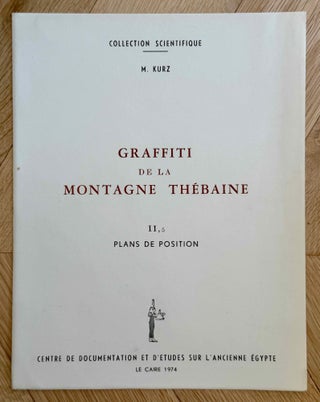 Graffiti de la montagne thébaine. Complete run of I-III (except II,4), as follows: Vol. I: Cartographie, topographie, géomorphologie, préhistoire. I,1: Cartographie et étude topographique illustrée. I,2: La vallée de l'ouest. I,3: Compléments aux secteurs A et C. Franges du Sahara thébain. I,4: Vallée des pélerins d'Espagne (E.1) et compléments aux secteurs A, B et C. Nouvelles observations à la frange du Sahara thébain (vol. I is complete). Vol. II: Plans de position. Issues II,1 to II,3 and II,5 to II,6 (Vol. II is missing II,4). Vol. III: Fac-similés. Issues III,1 to III,7 (Vol. III is complete).