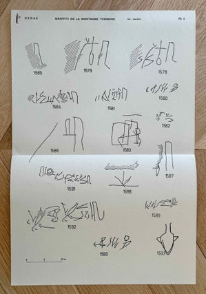 Graffiti de la montagne thébaine. Complete run of I-III (except II,4), as follows: Vol. I: Cartographie, topographie, géomorphologie, préhistoire. I,1: Cartographie et étude topographique illustrée. I,2: La vallée de l'ouest. I,3: Compléments aux secteurs A et C. Franges du Sahara thébain. I,4: Vallée des pélerins d'Espagne (E.1) et compléments aux secteurs A, B et C. Nouvelles observations à la frange du Sahara thébain (vol. I is complete). Vol. II: Plans de position. Issues II,1 to II,3 and II,5 to II,6 (Vol. II is missing II,4). Vol. III: Fac-similés. Issues III,1 to III,7 (Vol. III is complete).