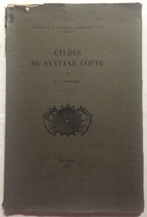 Item #M1357a Etudes de syntaxe copte. POLOTSKY Hans Jakob