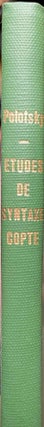Item #M1357f Etudes de syntaxe copte. POLOTSKY Hans Jakob