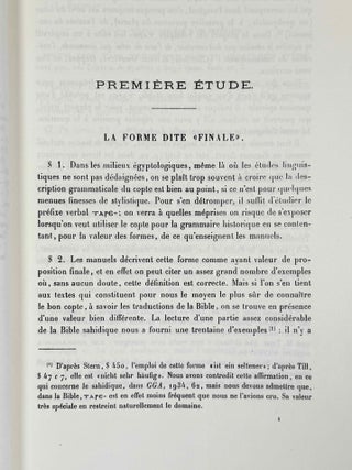 Etudes de syntaxe copte
