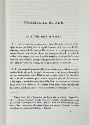 Etudes de syntaxe copte