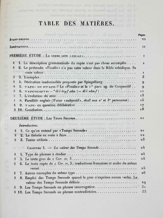 Etudes de syntaxe copte
