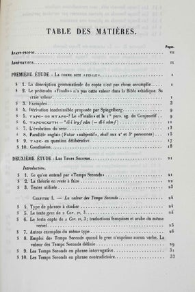 Etudes de syntaxe copte