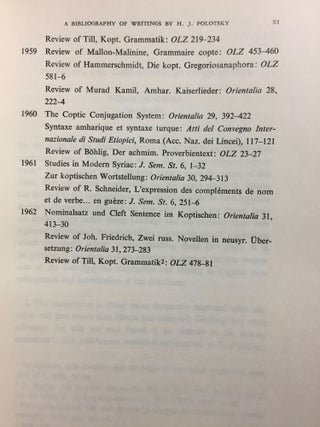 Festschrift Polotsky. Studies in Egyptology and Linguistics. In honour of H.J. Polotsky.
