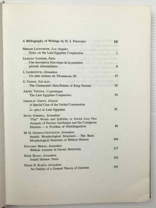 Festschrift Polotsky. Studies in Egyptology and Linguistics. In honour of H.J. Polotsky.
