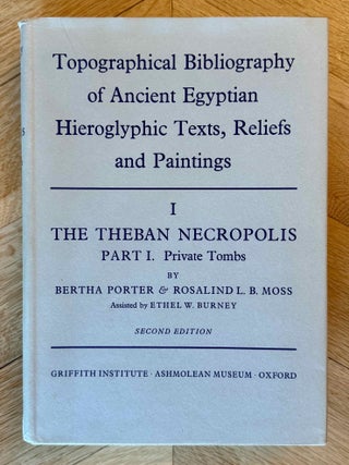 Topographical Bibliography. Vol. I: The Theban necropolis. Part 1: Private tombs. Part 2: Royal tombs and smaller cemeteries. Vol. II: Theban temples. Vol. III: Memphis. Part 1: Abu Rawash to Abusir. Part 2: Saqqara to Dahshur. Vol. VI: Upper Egypt: Chief Temples (excluding Thebes). Abydos, Dendera, Esna, Edfu, K&ocirc;m Ombo, and Philae. Vol. VII: Nubia deserts and outside Egypt (missing vol. IV, V & VIII)[newline]M1360e-01.jpeg