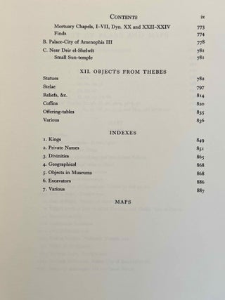 Topographical Bibliography. Vol. I: The Theban necropolis. Part 1: Private tombs. Part 2: Royal tombs and smaller cemeteries. Vol. II: Theban temples. Vol. III: Memphis. Part 1: Abu Rawash to Abusir. Part 2: Saqqara to Dahshur. Vol. VI: Upper Egypt: Chief Temples (excluding Thebes). Abydos, Dendera, Esna, Edfu, K&ocirc;m Ombo, and Philae. Vol. VII: Nubia deserts and outside Egypt (missing vol. IV, V & VIII)[newline]M1360e-15.jpeg