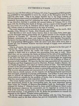 Topographical Bibliography. Vol. I: The Theban necropolis. Part 1: Private tombs. Part 2: Royal tombs and smaller cemeteries. Vol. II: Theban temples. Vol. III: Memphis. Part 1: Abu Rawash to Abusir. Part 2: Saqqara to Dahshur. Vol. VI: Upper Egypt: Chief Temples (excluding Thebes). Abydos, Dendera, Esna, Edfu, K&ocirc;m Ombo, and Philae. Vol. VII: Nubia deserts and outside Egypt (missing vol. IV, V & VIII)[newline]M1360e-40.jpeg
