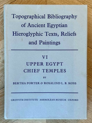 Topographical Bibliography. Vol. I: The Theban necropolis. Part 1: Private tombs. Part 2: Royal tombs and smaller cemeteries. Vol. II: Theban temples. Vol. III: Memphis. Part 1: Abu Rawash to Abusir. Part 2: Saqqara to Dahshur. Vol. VI: Upper Egypt: Chief Temples (excluding Thebes). Abydos, Dendera, Esna, Edfu, K&ocirc;m Ombo, and Philae. Vol. VII: Nubia deserts and outside Egypt (missing vol. IV, V & VIII)[newline]M1360e-53.jpeg