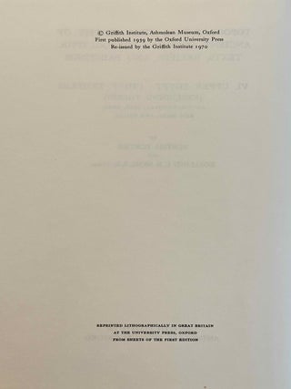 Topographical Bibliography. Vol. I: The Theban necropolis. Part 1: Private tombs. Part 2: Royal tombs and smaller cemeteries. Vol. II: Theban temples. Vol. III: Memphis. Part 1: Abu Rawash to Abusir. Part 2: Saqqara to Dahshur. Vol. VI: Upper Egypt: Chief Temples (excluding Thebes). Abydos, Dendera, Esna, Edfu, K&ocirc;m Ombo, and Philae. Vol. VII: Nubia deserts and outside Egypt (missing vol. IV, V & VIII)[newline]M1360e-55.jpeg