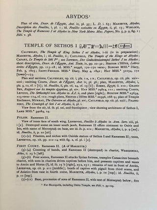 Topographical Bibliography. Vol. I: The Theban necropolis. Part 1: Private tombs. Part 2: Royal tombs and smaller cemeteries. Vol. II: Theban temples. Vol. III: Memphis. Part 1: Abu Rawash to Abusir. Part 2: Saqqara to Dahshur. Vol. VI: Upper Egypt: Chief Temples (excluding Thebes). Abydos, Dendera, Esna, Edfu, K&ocirc;m Ombo, and Philae. Vol. VII: Nubia deserts and outside Egypt (missing vol. IV, V & VIII)[newline]M1360e-60.jpeg