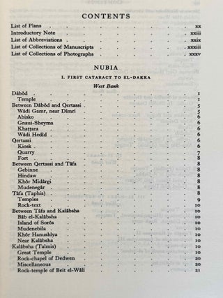 Topographical Bibliography. Vol. I: The Theban necropolis. Part 1: Private tombs. Part 2: Royal tombs and smaller cemeteries. Vol. II: Theban temples. Vol. III: Memphis. Part 1: Abu Rawash to Abusir. Part 2: Saqqara to Dahshur. Vol. VI: Upper Egypt: Chief Temples (excluding Thebes). Abydos, Dendera, Esna, Edfu, K&ocirc;m Ombo, and Philae. Vol. VII: Nubia deserts and outside Egypt (missing vol. IV, V & VIII)[newline]M1360e-65.jpeg