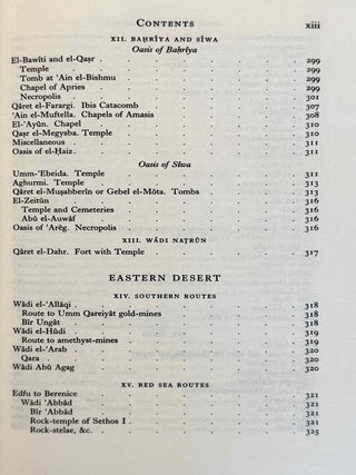 Topographical Bibliography. Vol. I: The Theban necropolis. Part 1: Private tombs. Part 2: Royal tombs and smaller cemeteries. Vol. II: Theban temples. Vol. III: Memphis. Part 1: Abu Rawash to Abusir. Part 2: Saqqara to Dahshur. Vol. VI: Upper Egypt: Chief Temples (excluding Thebes). Abydos, Dendera, Esna, Edfu, K&ocirc;m Ombo, and Philae. Vol. VII: Nubia deserts and outside Egypt (missing vol. IV, V & VIII)[newline]M1360e-73.jpeg