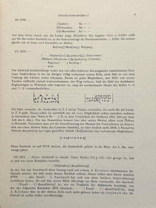 Attische Grabschriften. Vol. I: Eine Nachlese zum letzten Band der Inscriptiones Graecae II/III 2. Vol. II: Unedierte Grabinschriften aus Athen und Attika.[newline]M13625-03.jpeg