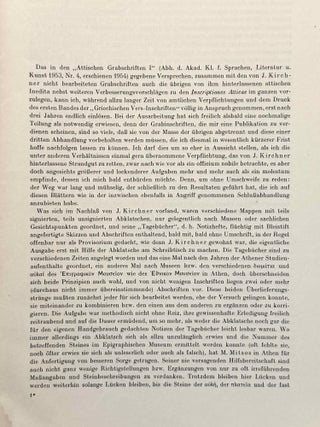 Attische Grabschriften. Vol. I: Eine Nachlese zum letzten Band der Inscriptiones Graecae II/III 2. Vol. II: Unedierte Grabinschriften aus Athen und Attika.[newline]M13625-05.jpeg