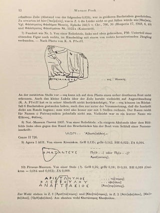 Attische Grabschriften. Vol. I: Eine Nachlese zum letzten Band der Inscriptiones Graecae II/III 2. Vol. II: Unedierte Grabinschriften aus Athen und Attika.[newline]M13625-06.jpeg
