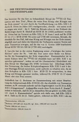 Behexung, Entsühnung und Heilung. Das Ritual der Tunnawiya für ein Königspaar aus mittelhethitischer Zeit (Kbo XXI 1--KUB IX 34--KBo XXI 6).