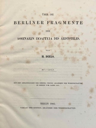 Über die Berliner Fragmente der Athenaion politeia des Aristoteles