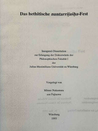 Das hethitische nuntarriyasha-Fest