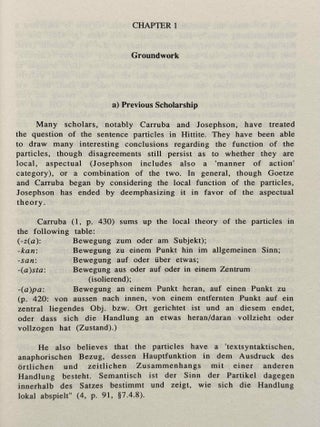 The sentence particles and the place words in old and middle Hittite