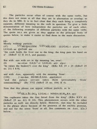 The sentence particles and the place words in old and middle Hittite