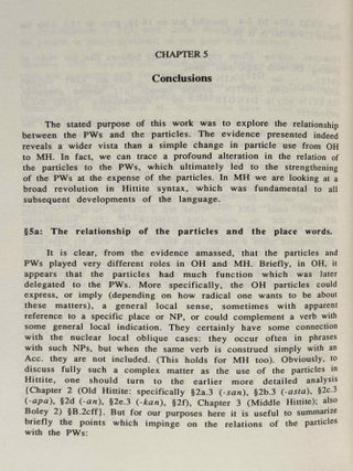 The sentence particles and the place words in old and middle Hittite