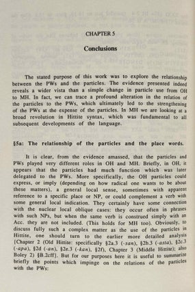 The sentence particles and the place words in old and middle Hittite