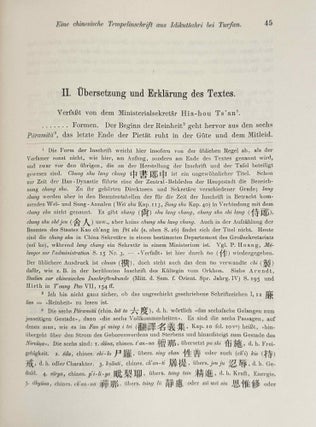 Eine chinesische Tempelinschrift aus Idikutsahri bei Turfan (Turkistan)