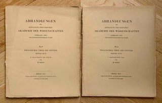 Item #M13691 Philodemos über die Götter. Drittes Buch. I. Griechischer Text. II. Erläuterung...