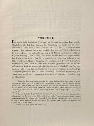 Philodemos &uuml;ber die G&ouml;tter. Drittes Buch. I. Griechischer Text. II. Erl&auml;uterung des Textes (complete set)[newline]M13691-02.jpeg