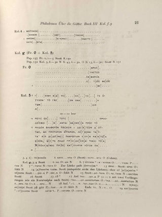 Philodemos &uuml;ber die G&ouml;tter. Drittes Buch. I. Griechischer Text. II. Erl&auml;uterung des Textes (complete set)[newline]M13691-03.jpeg