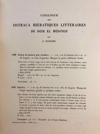 Catalogue des ostraca hiératiques littéraires de Deir el-Medineh. Tome II. Fasc. 1-2-3. Nos 1109-1266 (complete volume)