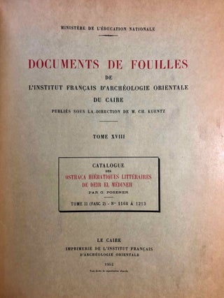 Catalogue des ostraca hiératiques littéraires de Deir el-Medineh. Tome II. Fasc. 1-2-3. Nos 1109-1266 (complete volume)