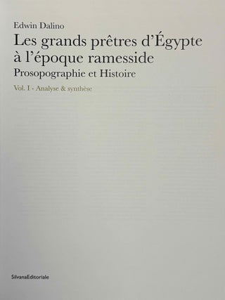 Les grands pr&ecirc;tres d'Egypte &agrave; l'&eacute;poque ramesside. Prosopographie et histoire. Vol. I: Analyse & synth&egrave;se. Vol. II: Corpus (complete set)[newline]M13710-01.jpeg