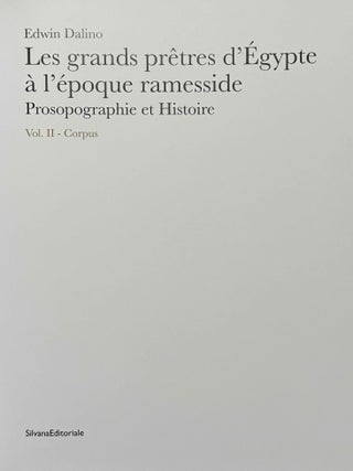 Les grands pr&ecirc;tres d'Egypte &agrave; l'&eacute;poque ramesside. Prosopographie et histoire. Vol. I: Analyse & synth&egrave;se. Vol. II: Corpus (complete set)[newline]M13710-12.jpeg