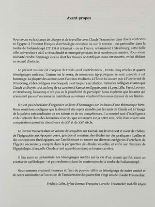 Au-delà de Karnak. Recueil d'études offert à Claude Traunecker.