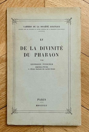 Item #M1373f De la divinité du pharaon. POSENER Georges