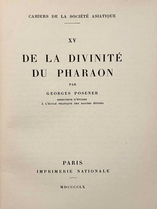 De la divinit&eacute; du pharaon