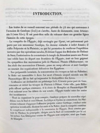 La première domination perse en Egypte. Recueil d’inscriptions hiéroglyphiques.