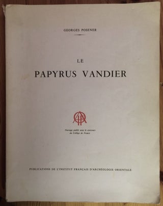 Item #M1376 Le papyrus Vandier. POSENER Georges[newline]M1376.jpg