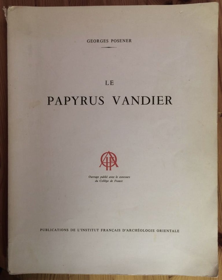 Item #M1376 Le papyrus Vandier. POSENER Georges.[newline]M1376.jpg