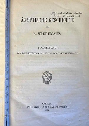 Item #M13817 Aegyptische Geschichte. Teil 1: Von den ältesten Zeiten bis zum Tode Tutmes'...