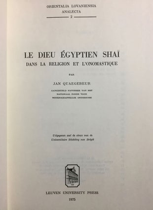 Le dieu égyptien Shaï dans la religion et l'onomastique