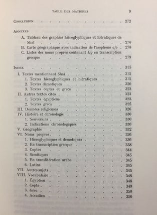 Le dieu égyptien Shaï dans la religion et l'onomastique