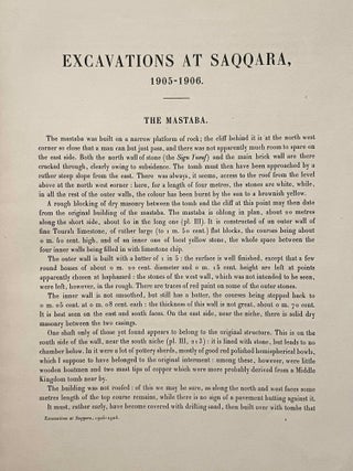 Excavations at Saqqara (1905-1906) (missing the frontispiece of Bes)