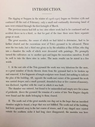 Excavations at Saqqara (1906-1907). With a section on the religious texts by P. Lacau.