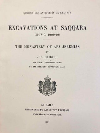 Excavations at Saqqara (1908-1909, 1909-1910): The monastery of Apa Jeremias. 2 vol. in 1[newline]M1392a-03.jpg