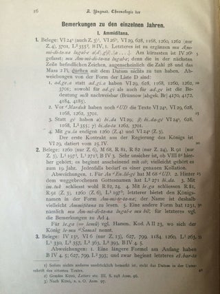 Die Chronologie der Regierung Ammiditana's und Ammisaduga's : Nach Datenlisten des Berliner Museums. [Sonder-Abdruck aus: Beitr&auml;ge zur Assyriologie und semitischen Sprachwissenschaft.]